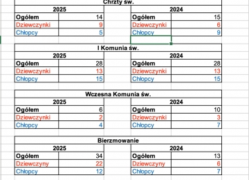 Statystyka parafialna 2025 r.